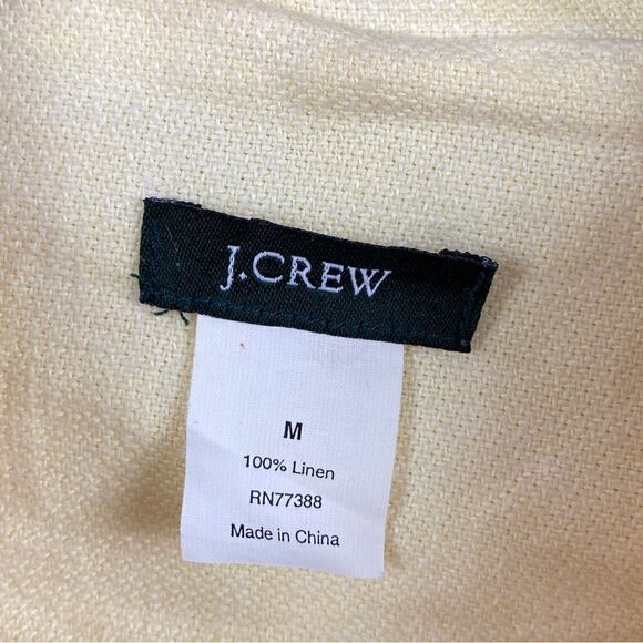 J. Crew Academy Washed Linen Blazer Jacket Yellow Medium - Picture 9 of 13